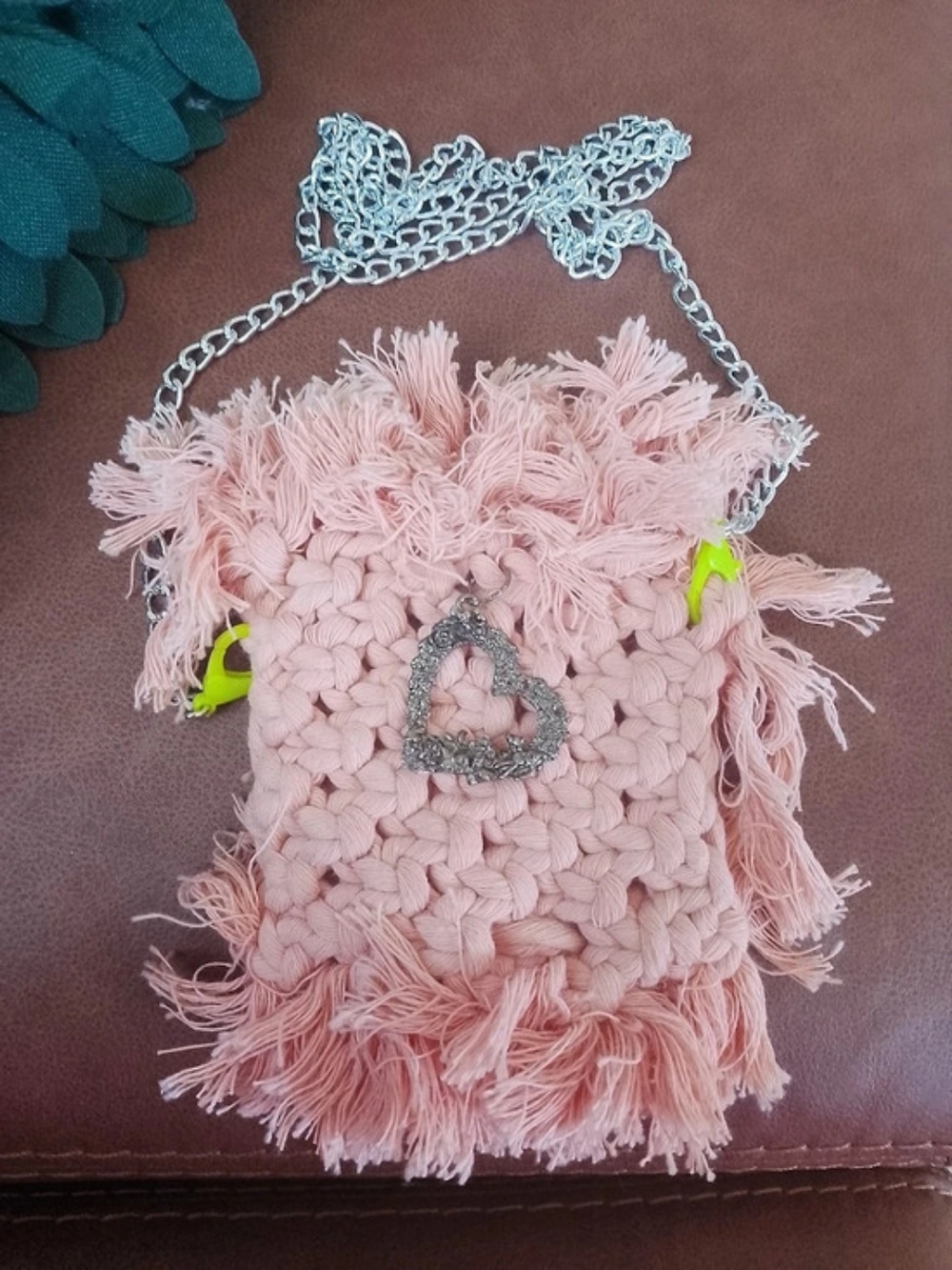 Pink & Silver Fringe Celphone Bag